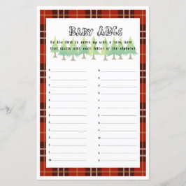Baby ABCs Little Lumberjack Baby Shower Game