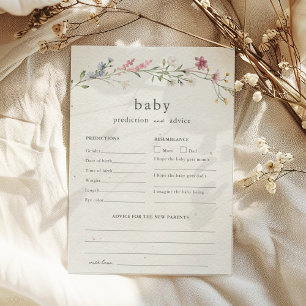 Baby Advice and Predictions Baby Shower Wildblomma Inbjudningar