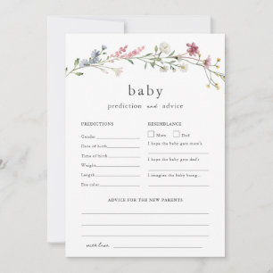Baby Advice and Predictions Baby Shower Wildblomma Inbjudningar