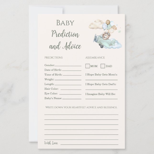 Baby Advice and Predictions Game Can Bearly Wait (Framsida)