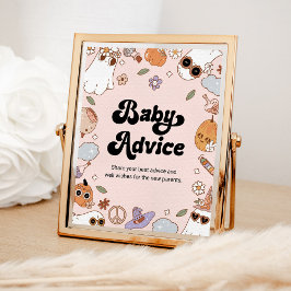 Baby Advice Groovy Halloween Ghost Baby Shower Poster