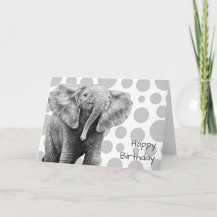 Baby afrikanskt elefant-födelsedagskort kort