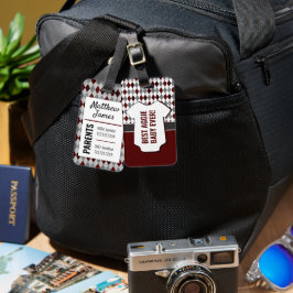 Baby Aggie Maroon Grått Argyle Mönster Bag Märkre Bagagebricka