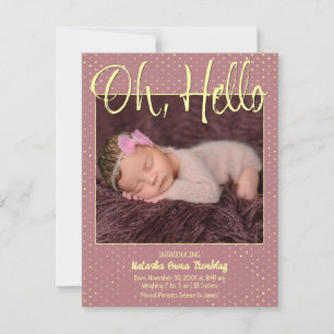 Baby Åh, Hello Platt Annonskort Meddelande
