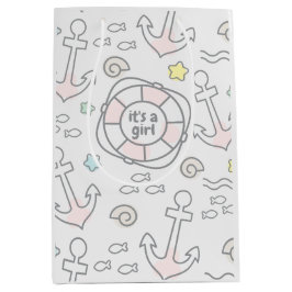 Baby Ahoy Nautical Flicka Gift Bag