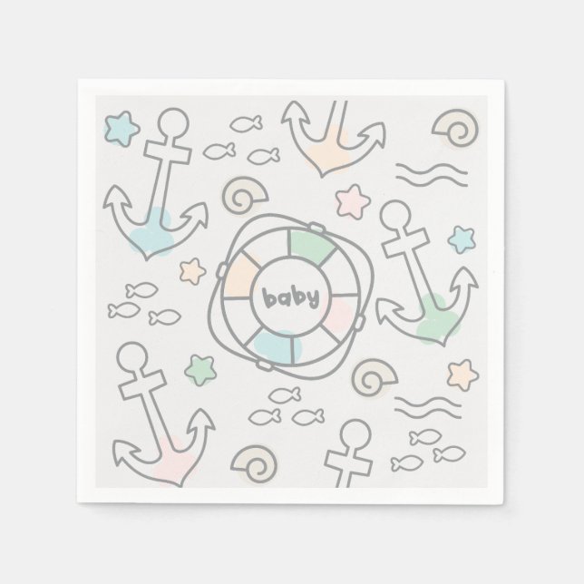 Baby Ahoy Papper Napkins Pappersservett (Framsidan)