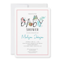 Baby Alfabetet ABC Baby Shower Inbjudan