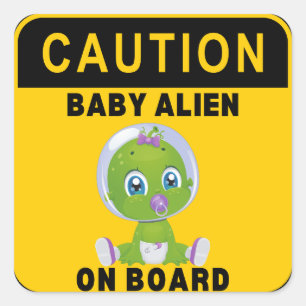Baby Alien Fyrkantigt Klistermärke