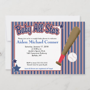 BABY All Star Baseball Champ Baby Shower inbjudan