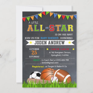 Baby All Star Sports Baby Shower-inbjudan Inbjudningar
