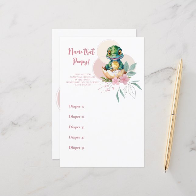 Baby Alligator Kläckning Blommig Namn som bajsar s (Fram/Back In Situ)