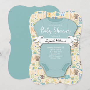 Baby Alphabet ABCs Baby Shower Inbjudningar