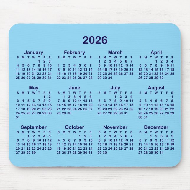 Baby and Dark Blue 2026 Calendar Musmatta (Framsidan)