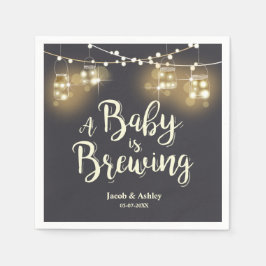 Baby andas babq Baby dusch par Napkins Pappersservett