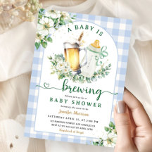 Baby andas Beer Baby Shower Boy Gingham
