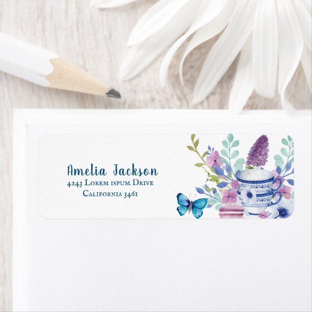 Baby andas blommigt Babyduschdusch returadress Returadress Etikett (Insitu)