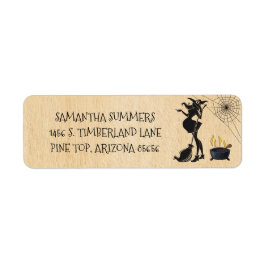 Baby andas Halloween Witch Baby Shower Returadress Etikett