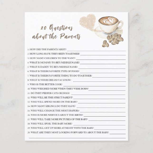 Baby andas kaffe - 20 frågor om föräldern (Framsida)