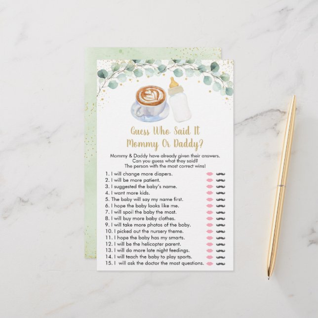 Baby andas kaffe gissar vem som sa att det spelade (Fram/Back In Situ)