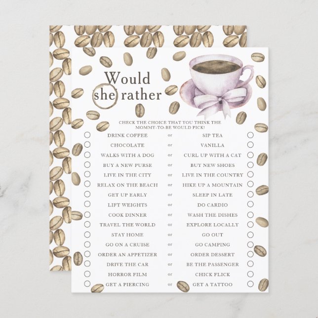 Baby andas kaffe... hellre vill hon gärna (Fram/baksida)