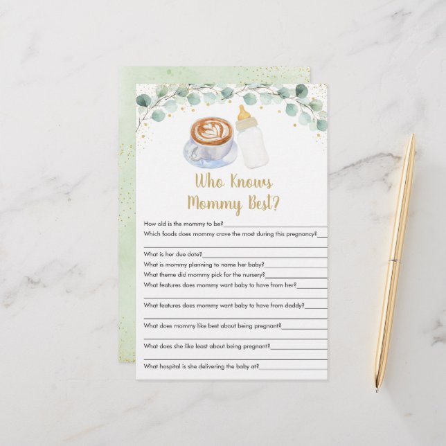 Baby andas kaffe som känner Mammans bästa spel (Fram/Back In Situ)