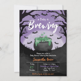 Baby andas Lila Halloween Baby Shower Inbjudningar