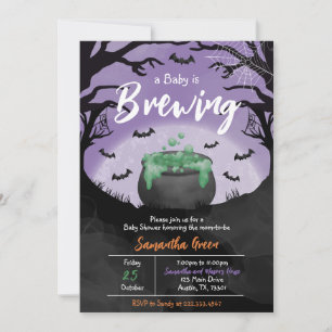Baby andas Lila Halloween Baby Shower Inbjudningar