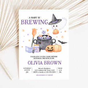 Baby andas Lila Halloween Baby Shower Inbjudningar