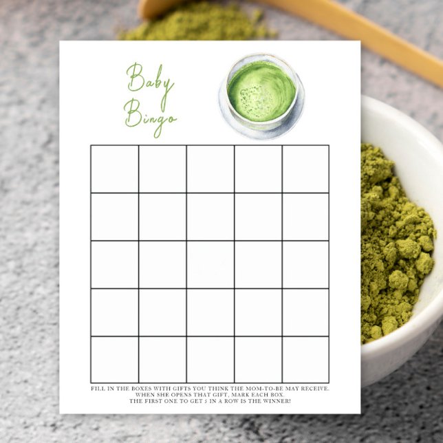Baby andas Matcha Baby dusch bingo-spel (Skapare uppladdad)