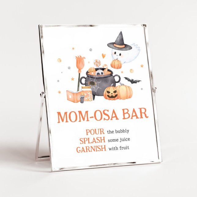 Baby andas Orange Halloween Mamma Osa Pub Poster (Baby is Brewing Baby Shower Mom Osa Bar Sign)
