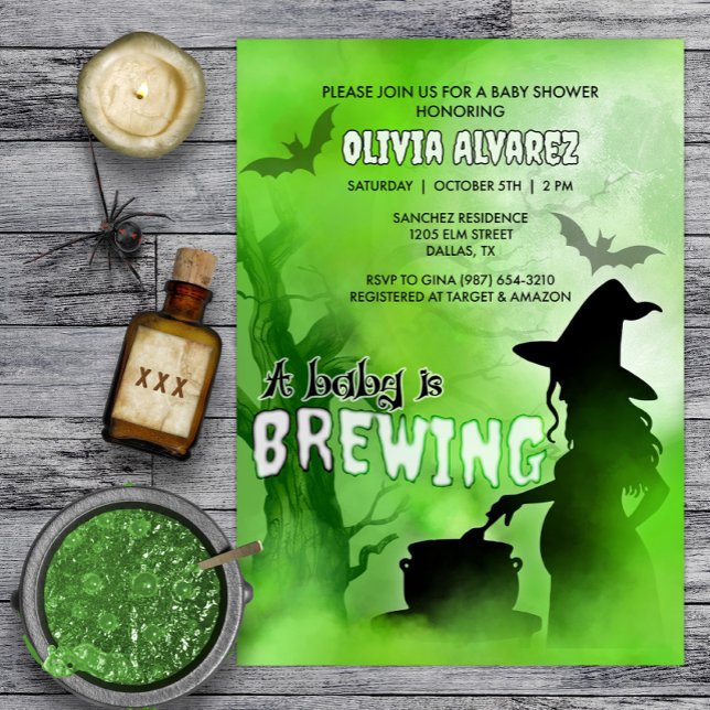 Baby andas pooky Witch Halloween Baby Shower Inbjudningar (Skapare uppladdad)