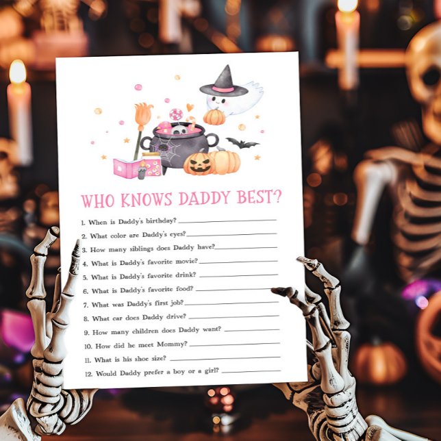 Baby andas Rosa som känner pappa Best Game (Baby is Brewing Baby Shower Who knows Daddy Best Game)