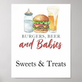 Baby andas sötsaker och behandlar babydusch poster