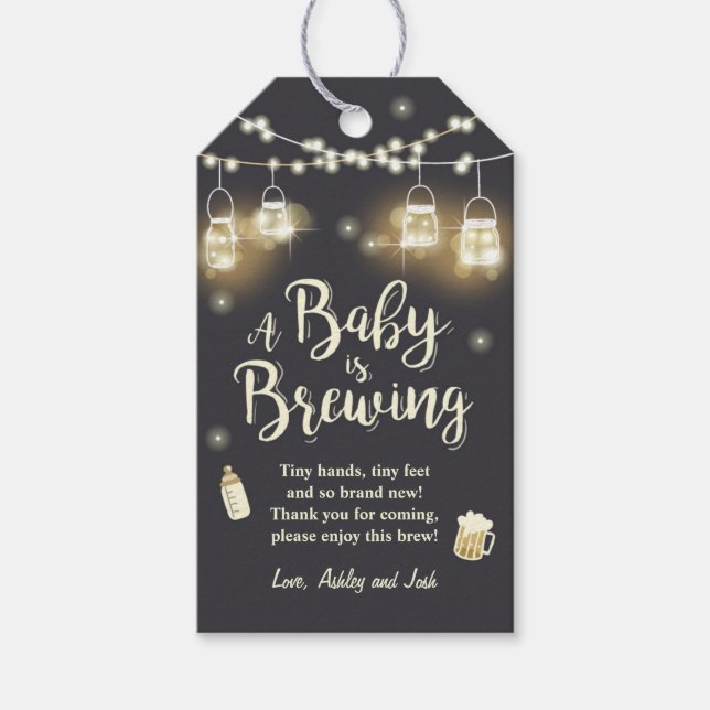 Baby andas tack till märkre Babyskare BBQ Presentetikett (Framsidan)