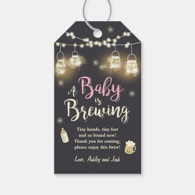 Baby andas tack till märkre Babyskare BBQ Presentetikett (Framsidan)