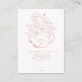 Baby andas Vintage Rosa Blommigt Diaper Raffle Tilläggskort