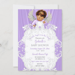 Baby Angel Lavendel Medium hudton Silver Inbjudningar