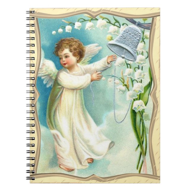 Baby Angel med blå bell Anteckningsbok (Framsidan)
