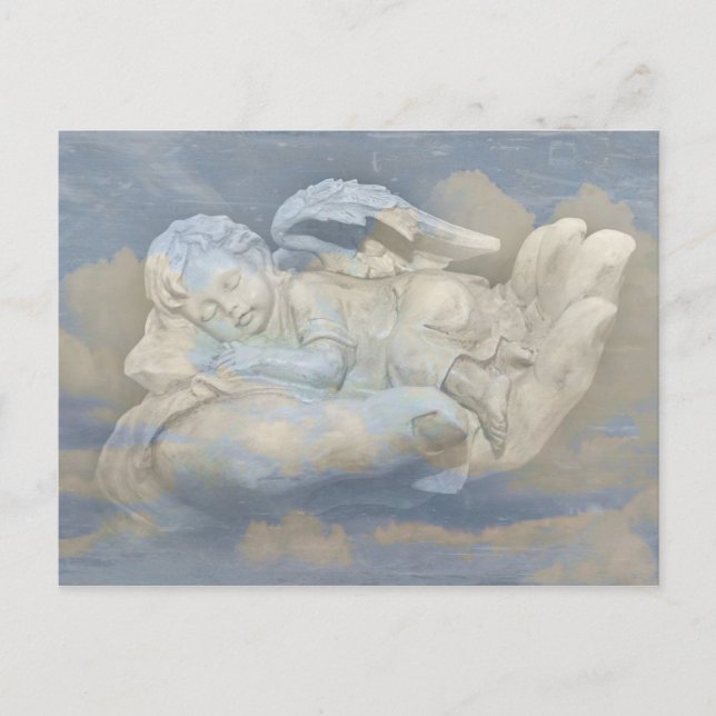 Baby Angel Vinge Spipande i Guds hand Vykort (Framsida)