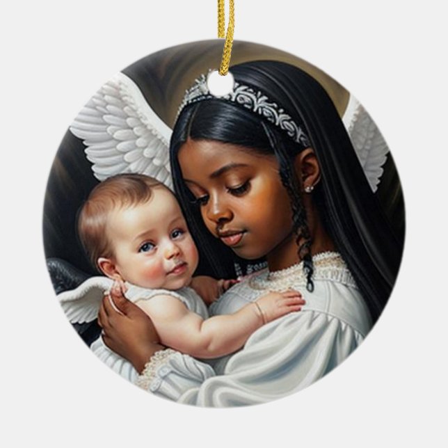 baby Änglar Julgransprydnad Keramik (Framsidan)