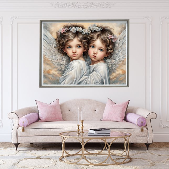 Baby Änglar Sisters Modern Art Poster (Baby Angels Sisters Modern Art Poster)