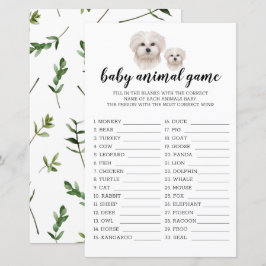 Baby Animal Game Vit malteser hund akvarell