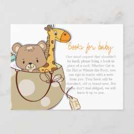Baby Animals Baby Shower Bokinsats Begäran Inbjudan Vykort