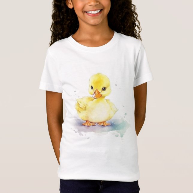 Baby Anka 2 Vattenfärg T-Shirt (Framsida)