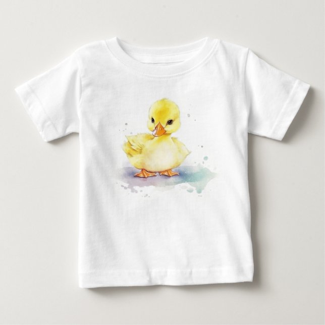 Baby Anka 2 Vattenfärg T Shirt (Framsida)