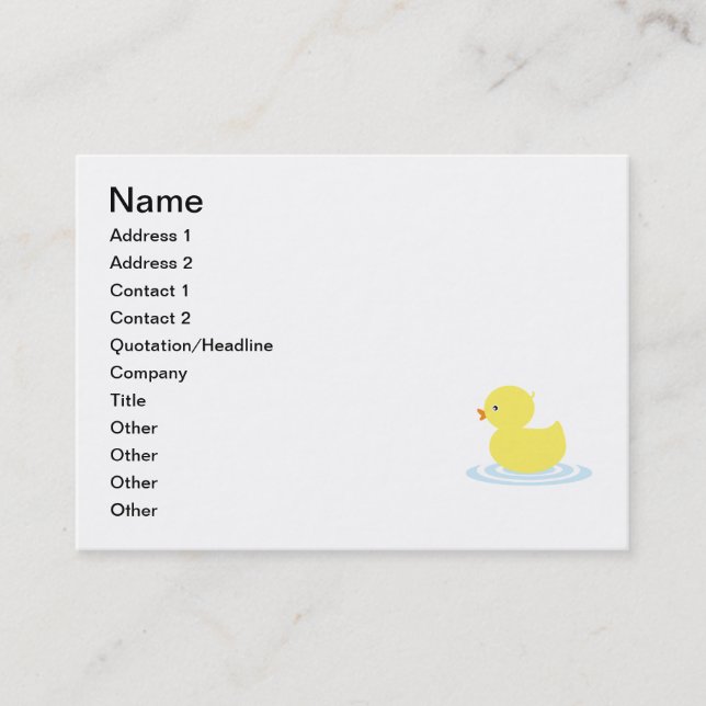 Baby anka tecknad visitkort (Framsida)