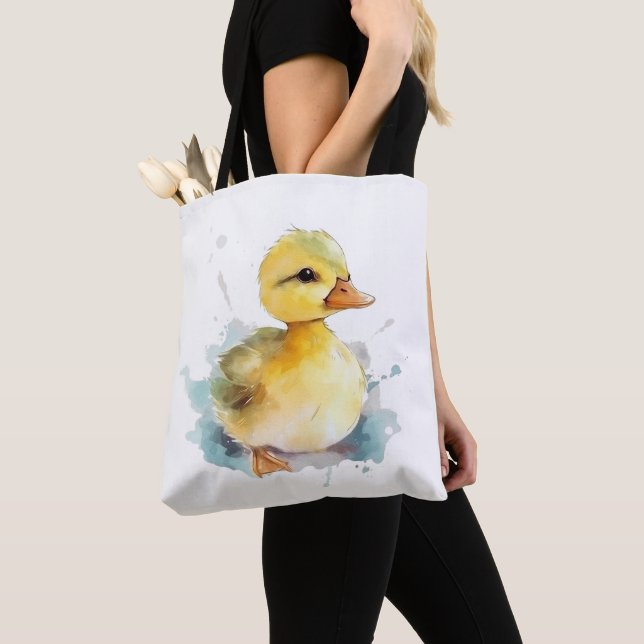 Baby Anka Watercolor Shoulder Tote Tygkasse (Närbild)