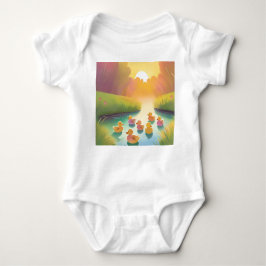 Baby ankor som njuter av dammen t shirt