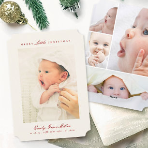 Baby annons Collage Merry Little jul Julkort