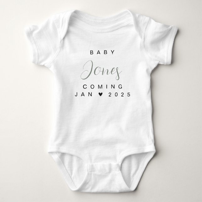 Baby annons Reveal Namn Surname Family 2025 T Shirt (Framsida)